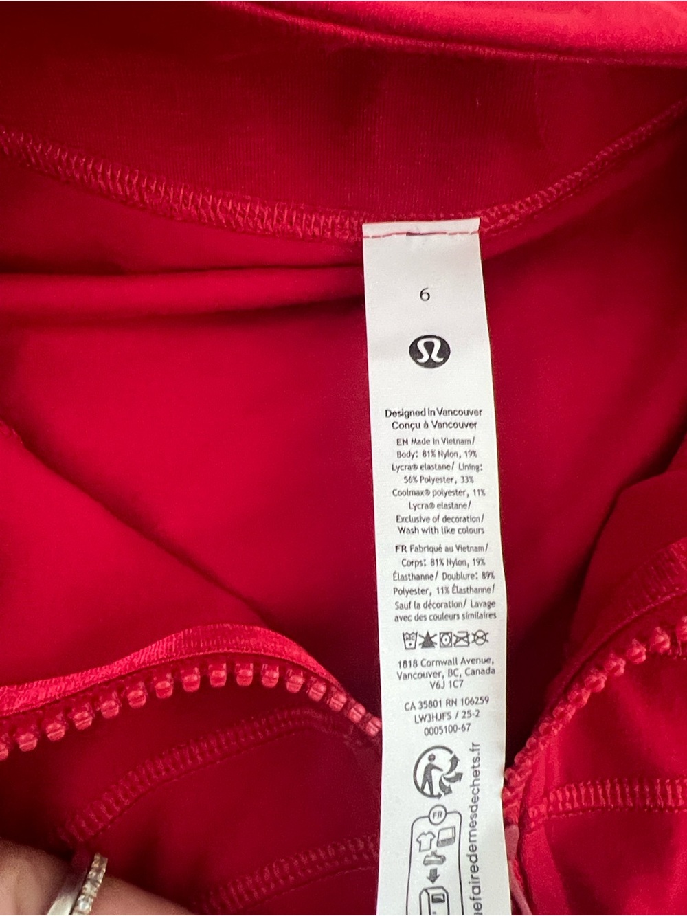 Lululemon Dark Red Define Cropped Jacket Nulu Size 6 New With Tags RARE GEM - Picture 5 of 6